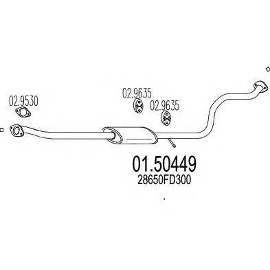 Средний глушитель выхлопных газов MTS 01.50449