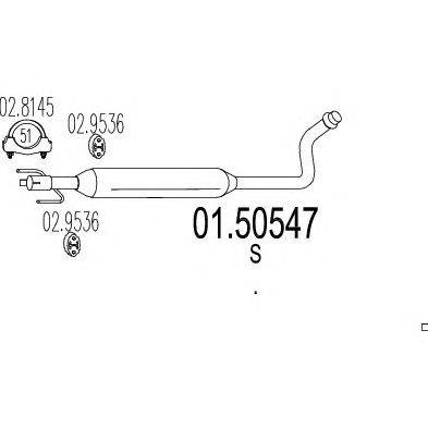 Средний глушитель выхлопных газов MTS 01.50547