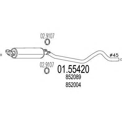 Средний глушитель выхлопных газов MTS 01.55420