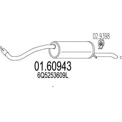 Глушитель выхлопных газов конечный MTS 01.60943
