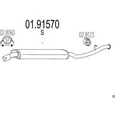 Глушитель выхлопных газов конечный MTS 01.91570