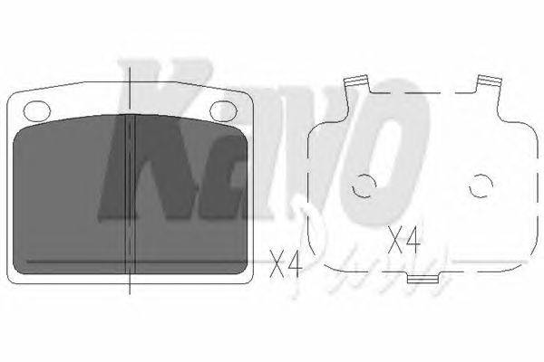 Комплект тормозных колодок, дисковый тормоз KAVO PARTS KBP-2038