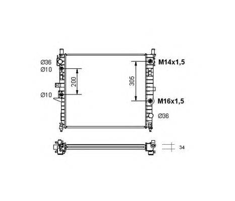 Радиатор, охлаждение двигателя NRF 55334