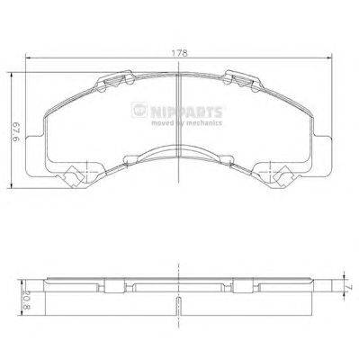 Комплект тормозных колодок, дисковый тормоз NIPPARTS N3619003