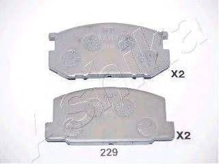 Комплект тормозных колодок, дисковый тормоз ASHIKA 50-02-229