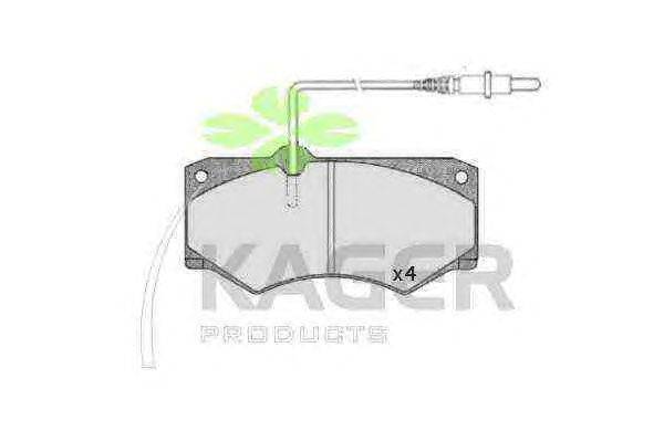 Комплект тормозных колодок, дисковый тормоз KAGER 350178