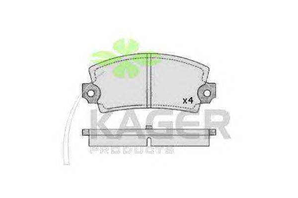 Комплект тормозных колодок, дисковый тормоз KAGER 20293