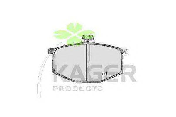 Комплект тормозных колодок, дисковый тормоз KAGER 20480