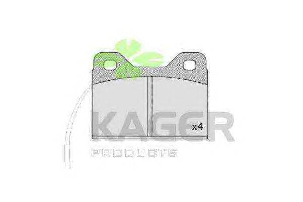 Комплект тормозных колодок, дисковый тормоз KAGER 35-0384