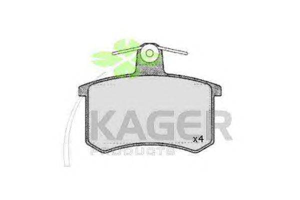 Комплект тормозных колодок, дисковый тормоз KAGER 35-0413