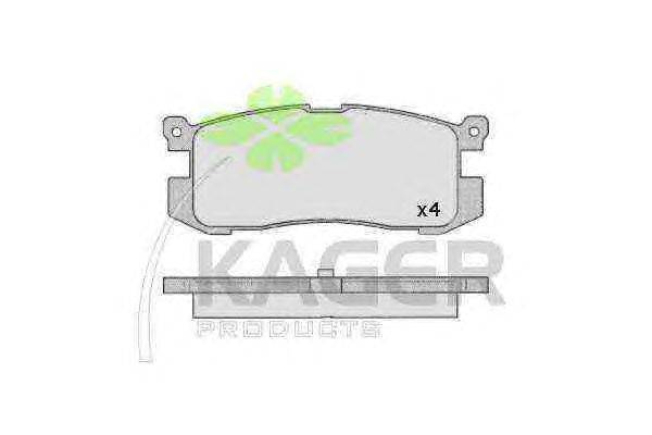 Комплект тормозных колодок, дисковый тормоз KAGER 35-0553