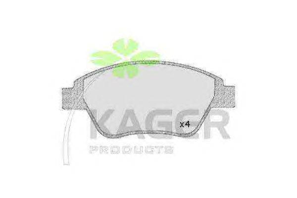 Комплект тормозных колодок, дисковый тормоз KAGER 350577