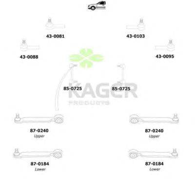 Подвеска колеса KAGER 801277