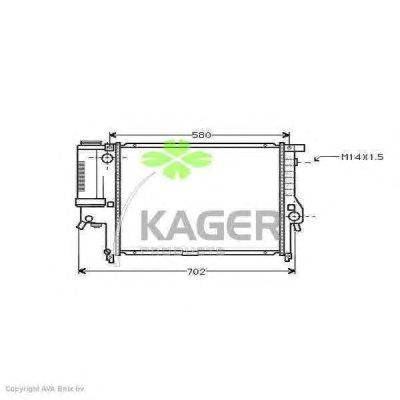Радиатор, охлаждение двигателя KAGER 310122