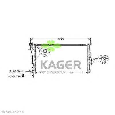 Радиатор, охлаждение двигателя KAGER 310144