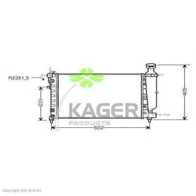Радиатор, охлаждение двигателя KAGER 310176