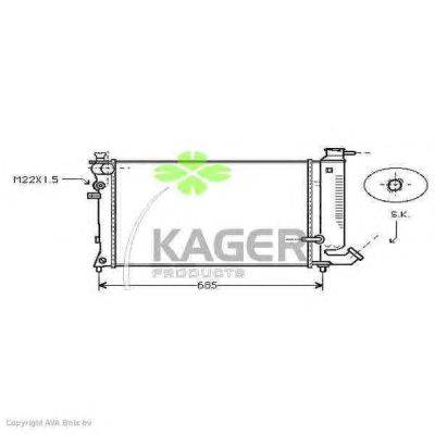 Радиатор, охлаждение двигателя KAGER 310179