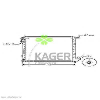 Радиатор, охлаждение двигателя KAGER 310187