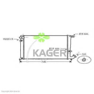 Радиатор, охлаждение двигателя KAGER 310188