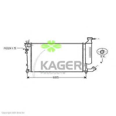Радиатор, охлаждение двигателя KAGER 310195