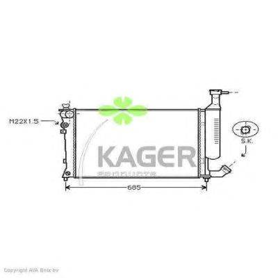 Радиатор, охлаждение двигателя KAGER 31-0198