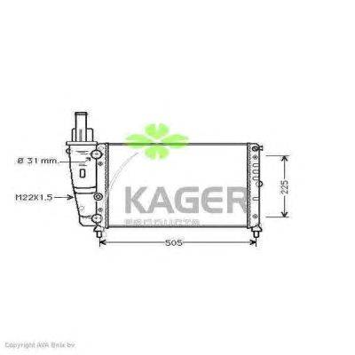 Радиатор, охлаждение двигателя KAGER 310401