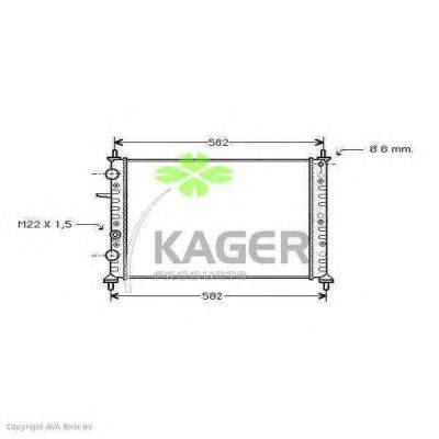 Радиатор, охлаждение двигателя KAGER 310412