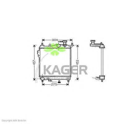 Радиатор, охлаждение двигателя KAGER 310524