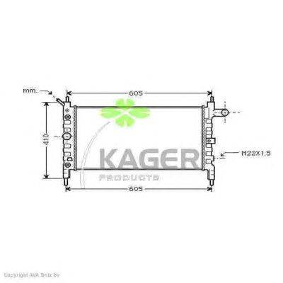 Радиатор, охлаждение двигателя KAGER 31-0740