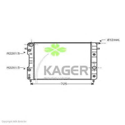 Радиатор, охлаждение двигателя KAGER 310780