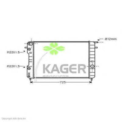 Радиатор, охлаждение двигателя KAGER 31-0794