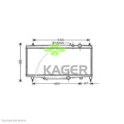 Радиатор, охлаждение двигателя KAGER 31-0884