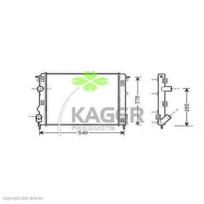 Радиатор, охлаждение двигателя KAGER 310971