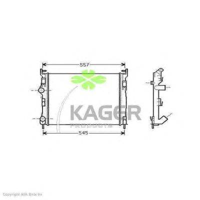 Радиатор, охлаждение двигателя KAGER 31-0985