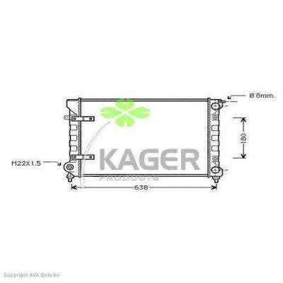 Радиатор, охлаждение двигателя KAGER 31-1180