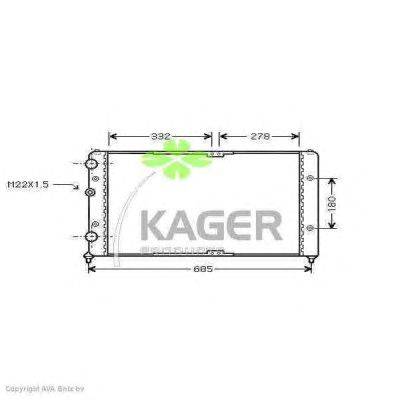 Радиатор, охлаждение двигателя KAGER 31-1222