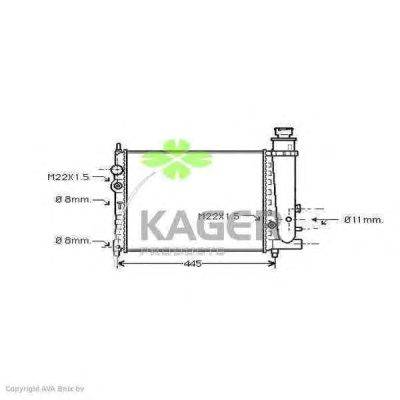 Радиатор, охлаждение двигателя KAGER 311380