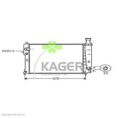 Радиатор, охлаждение двигателя KAGER 311441