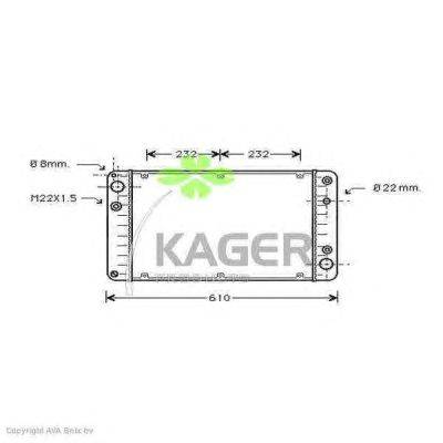 Радиатор, охлаждение двигателя KAGER 31-1594