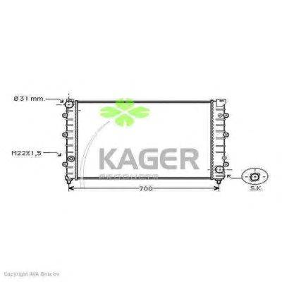 Радиатор, охлаждение двигателя KAGER 31-1649