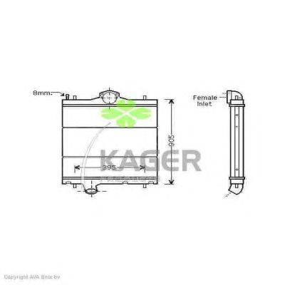 Радиатор, охлаждение двигателя KAGER 311687