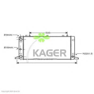Радиатор, охлаждение двигателя KAGER 31-1761