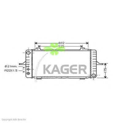 Радиатор, охлаждение двигателя KAGER 312206