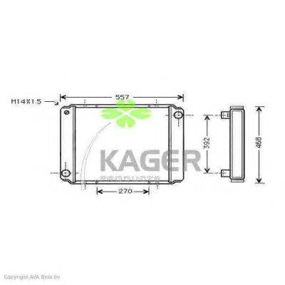 Радиатор, охлаждение двигателя KAGER 312424