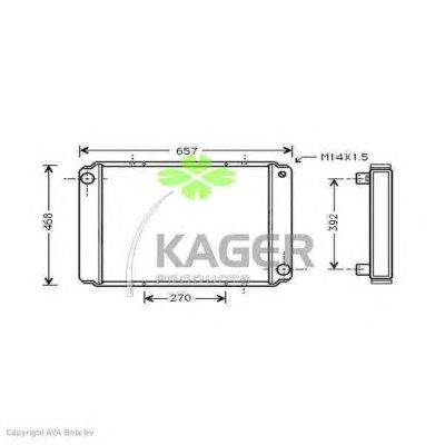 Радиатор, охлаждение двигателя KAGER 312425