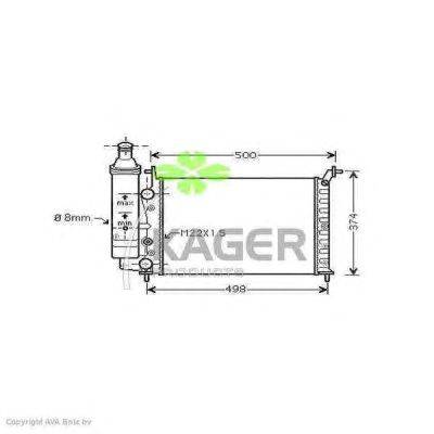 Радиатор, охлаждение двигателя KAGER 312824