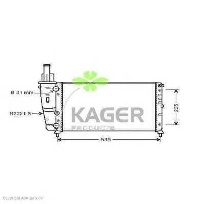 Радиатор, охлаждение двигателя KAGER 31-2926