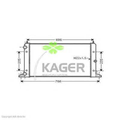 Радиатор, охлаждение двигателя KAGER 313165
