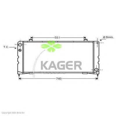 Радиатор, охлаждение двигателя KAGER 313173