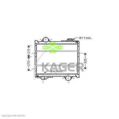 Радиатор, охлаждение двигателя KAGER 313391